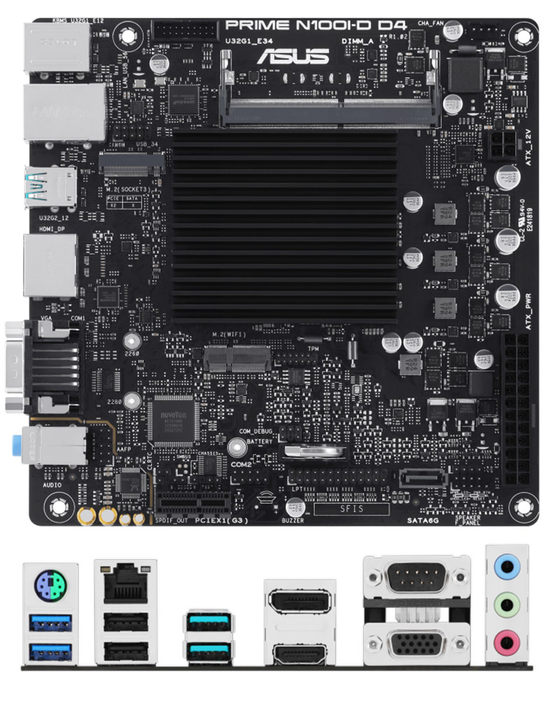 ASUS Prime N100I-D D4 MiniITX (Intel N100 up to 4x 3,4GHz, 1x PCIe 3.0 x1) <b>[FANLESS]</b>